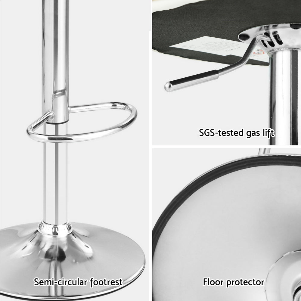 Bar Stools x 4 Adjustable PUu Leather White