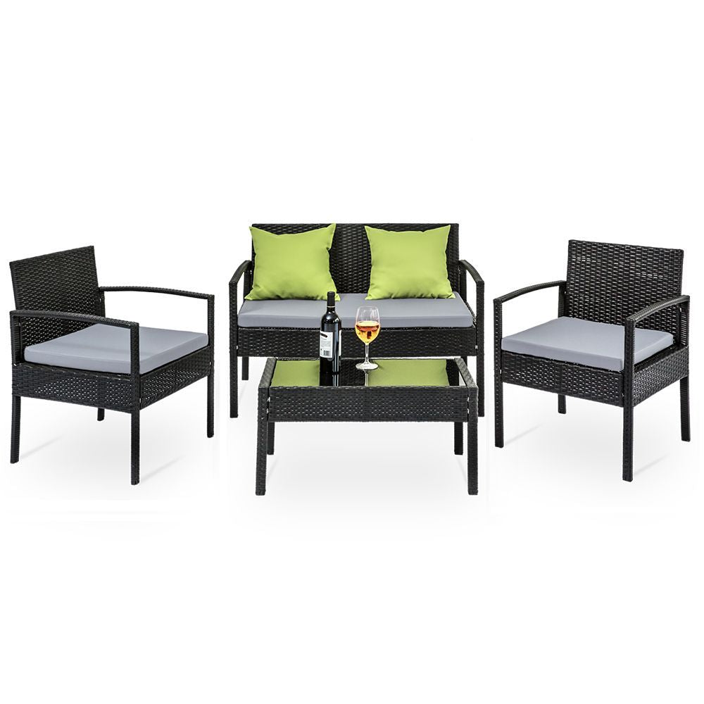 Outdoor Setting - Black Wicker