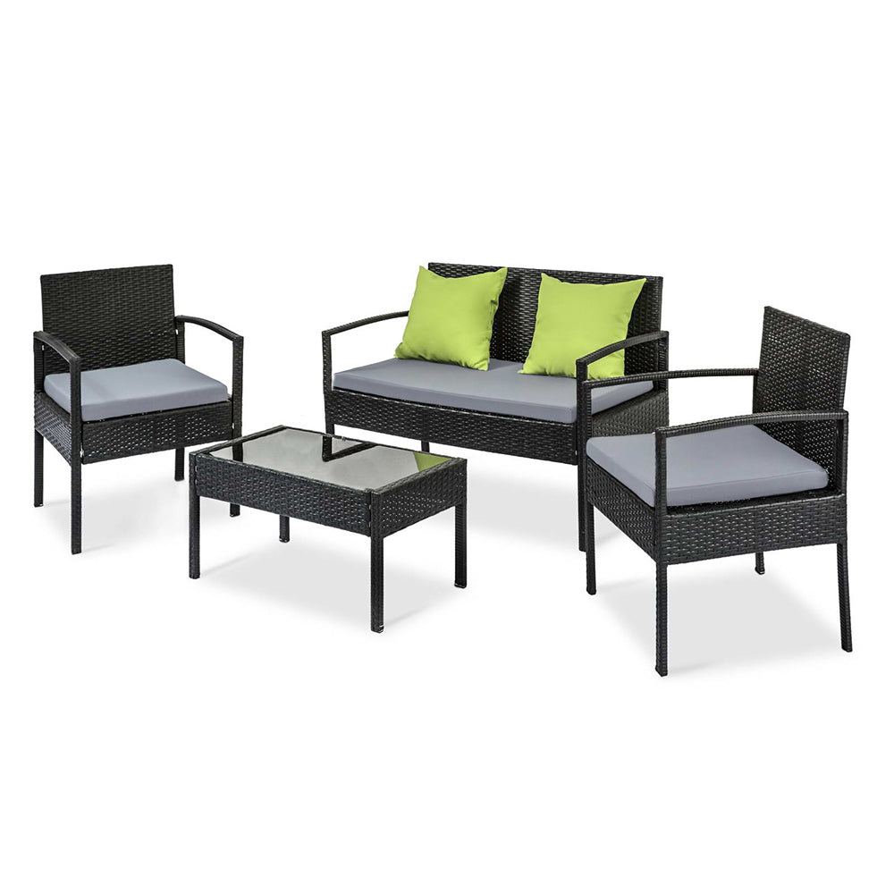 Outdoor Setting - Black Wicker