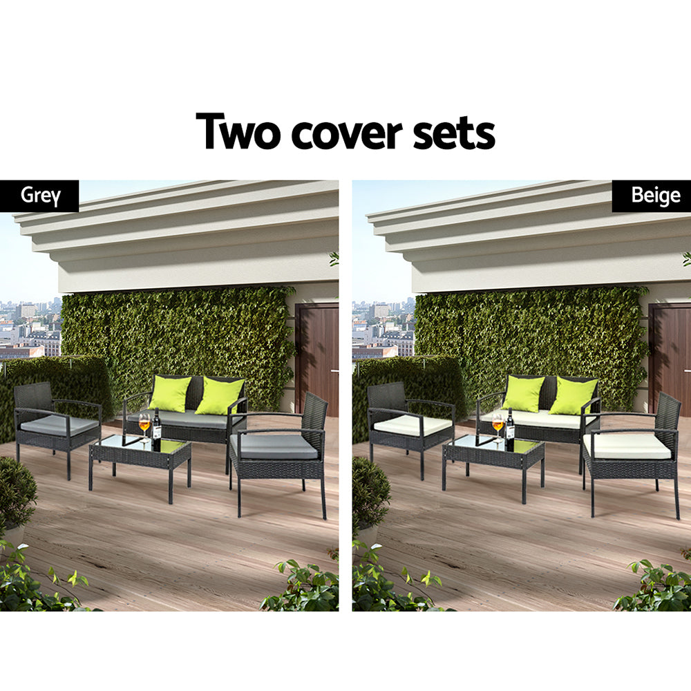 Outdoor Setting - Black Wicker