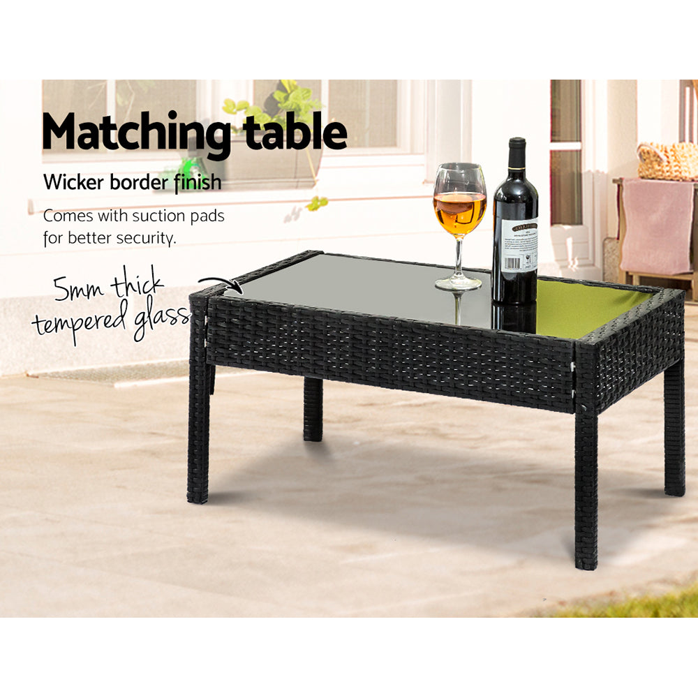 Outdoor Setting - Black Wicker