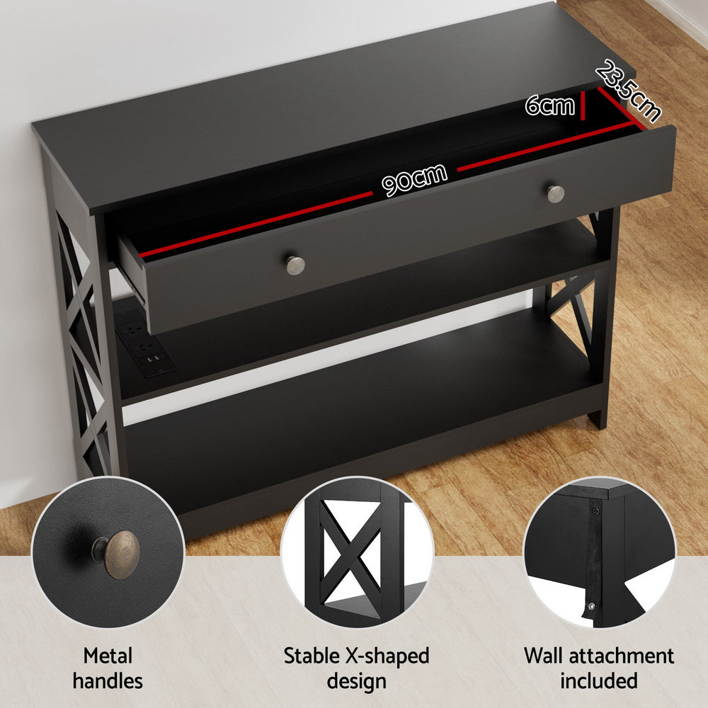 Hall Console Table 3-tier USB Outlets