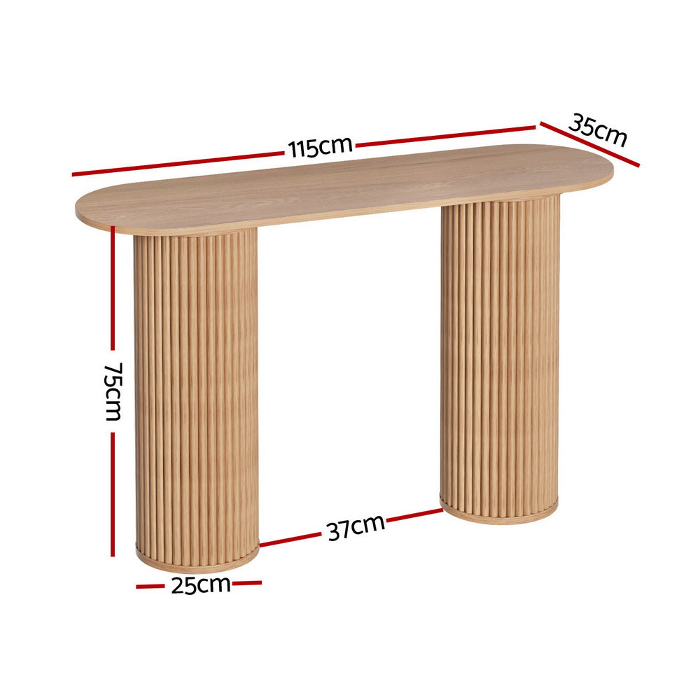 Hall Console Table Oval 115CM Pine
