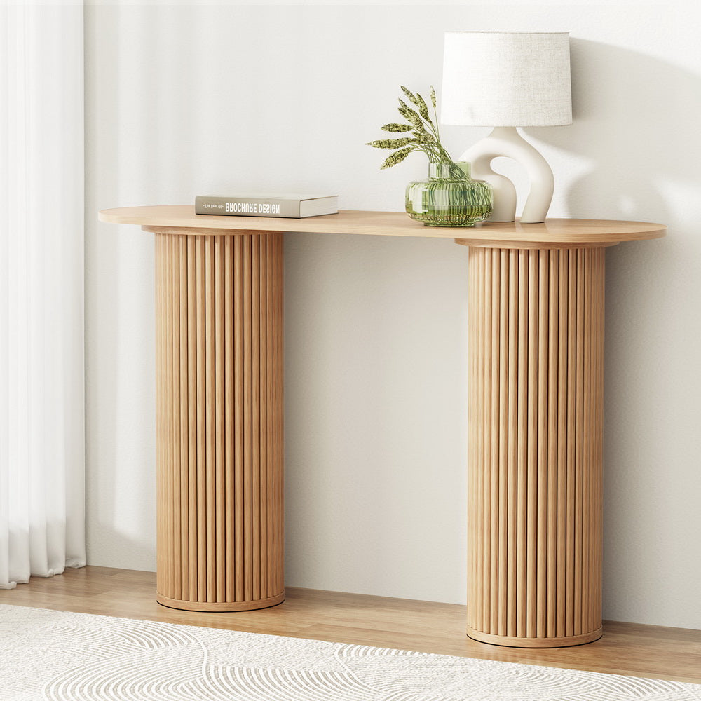 Hall Console Table Oval 115CM Pine