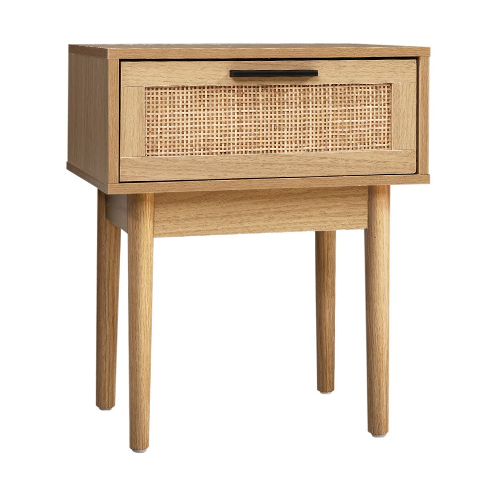 Bedside Table Rattan with Drawer