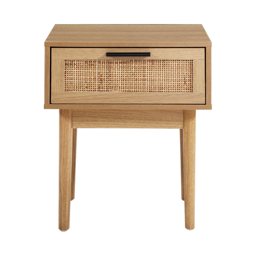 Bedside Table Rattan with Drawer