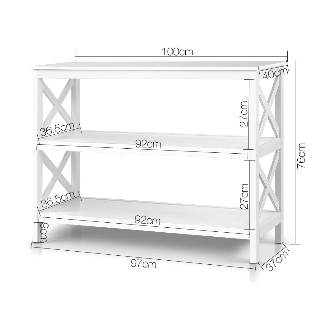 Hall Console Table 3-tier White Polly