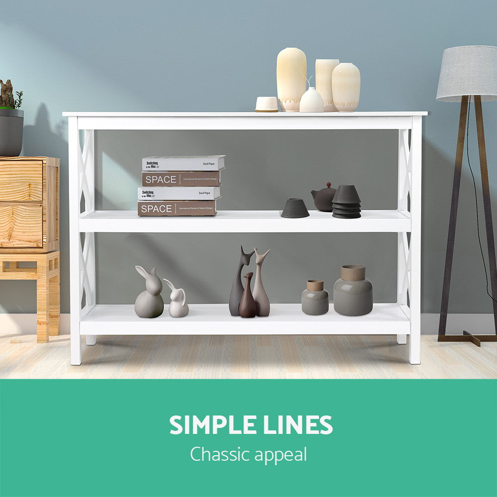 Hall Console Table 3-tier White Polly