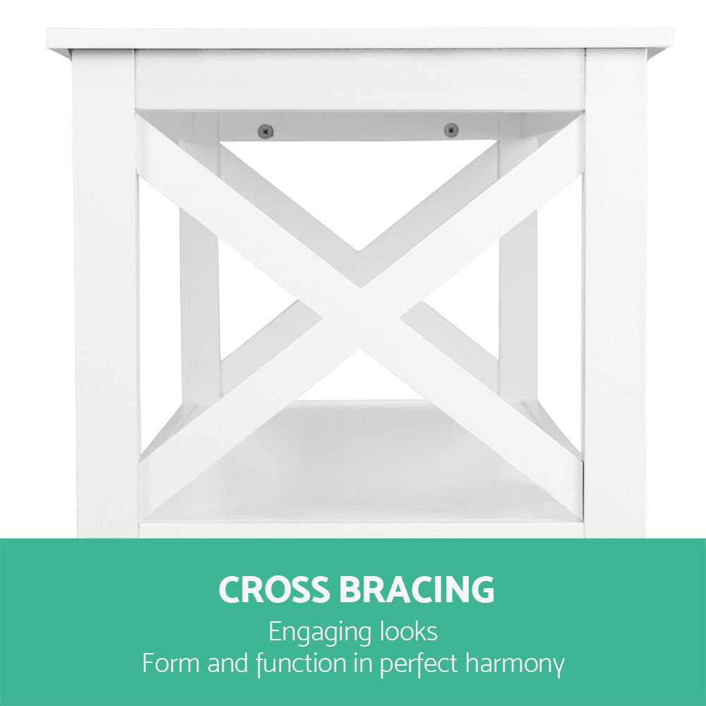 Hall Console Table 3-tier White Polly