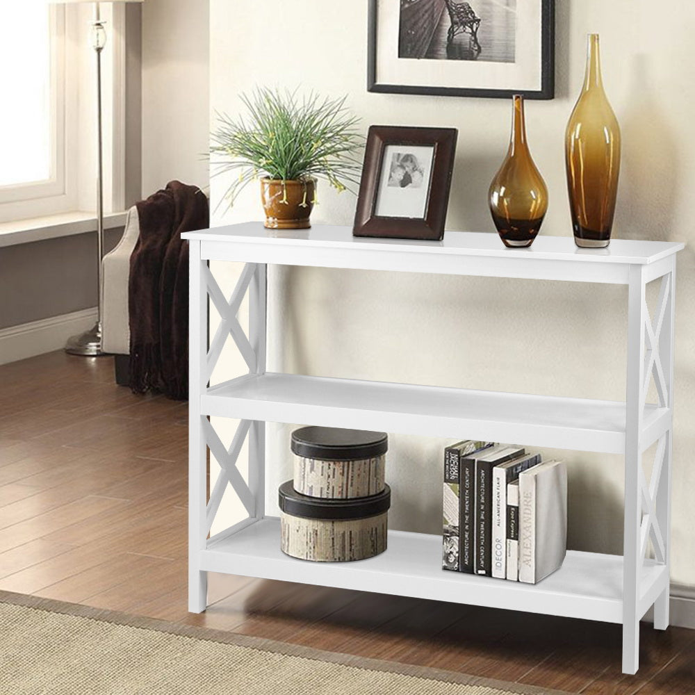 Hall Console Table 3-tier White Polly