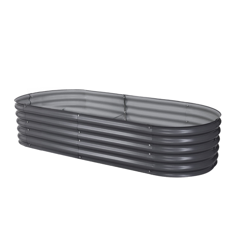 Garden Bed 160X80X42cm Oval Planter Box Galvanised