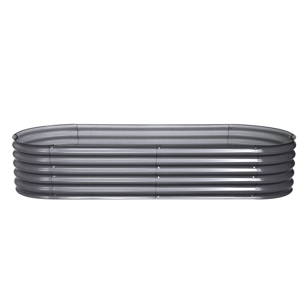 Garden Bed 160X80X42cm Oval Planter Box Galvanised