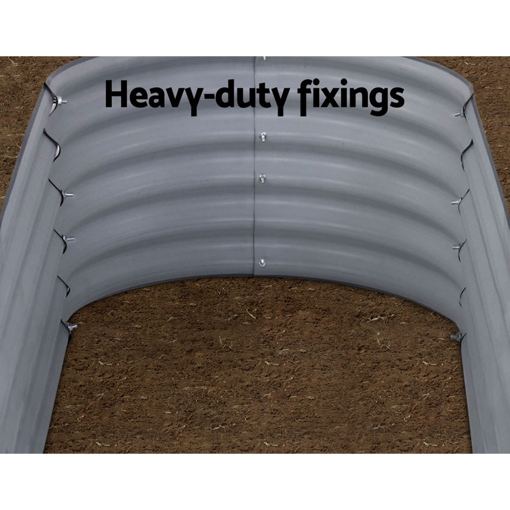 Garden Bed 160X80X42cm Oval Planter Box Galvanised