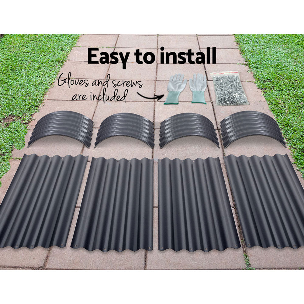Garden Bed 160X80X42cm Oval Planter Box Galvanised