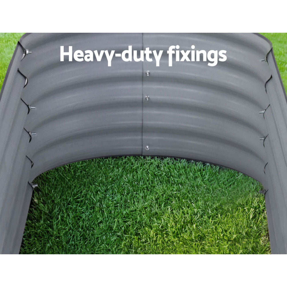 Garden Bed 2x Raised 160X80X42cm Oval - Galvanised