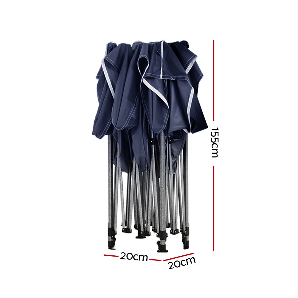 Gazebo Pop Up 3x3m w/Base Podx4 Navy
