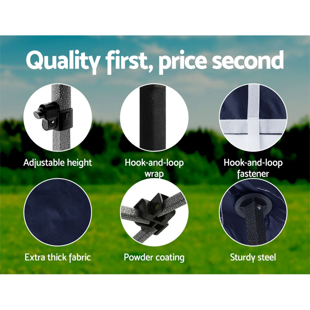 Gazebo Pop Up 3x3m w/Base Podx4 Navy