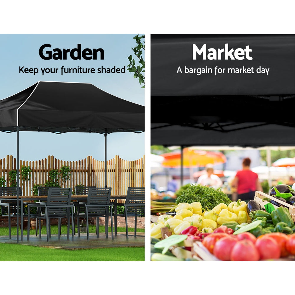 Gazebo Pop Up 3x4.5 - Black