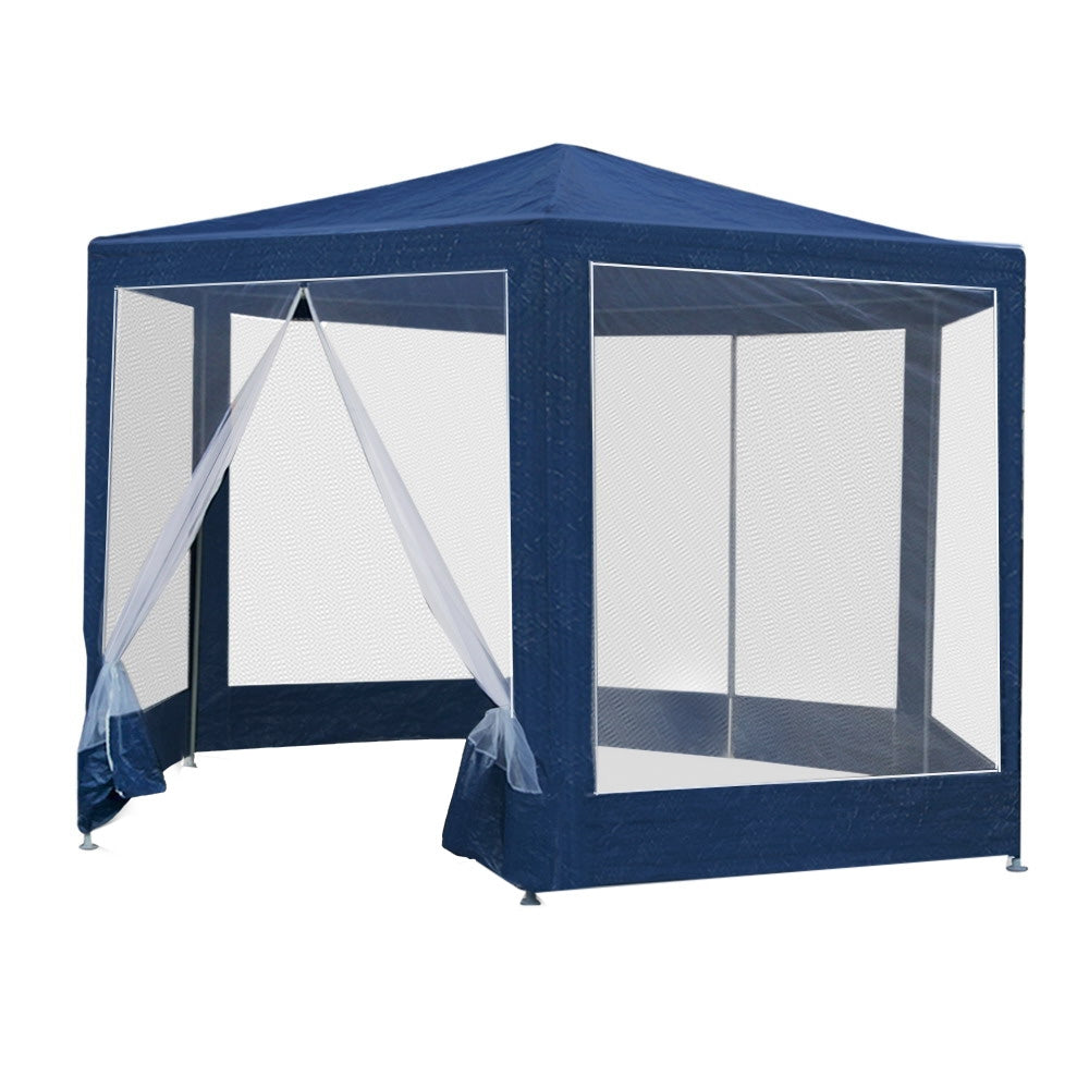 Gazebo 2x2m with Mesh Walls - Navy