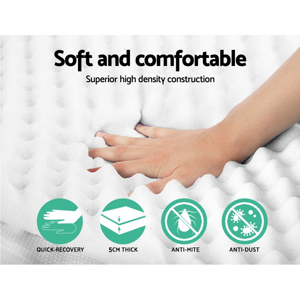 Memory Foam Mattress Topper Egg Crate 5cm Queen