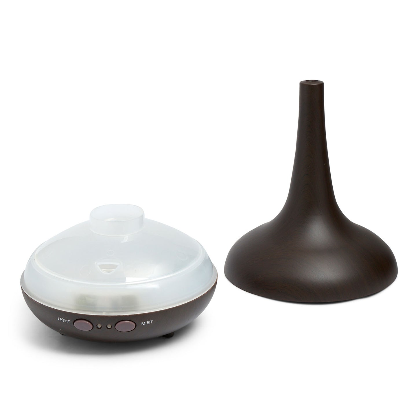 Aroma Diffuser Ultrasonic Humidifier LED Light 200ML 3 Oils - Dark Wood Grain