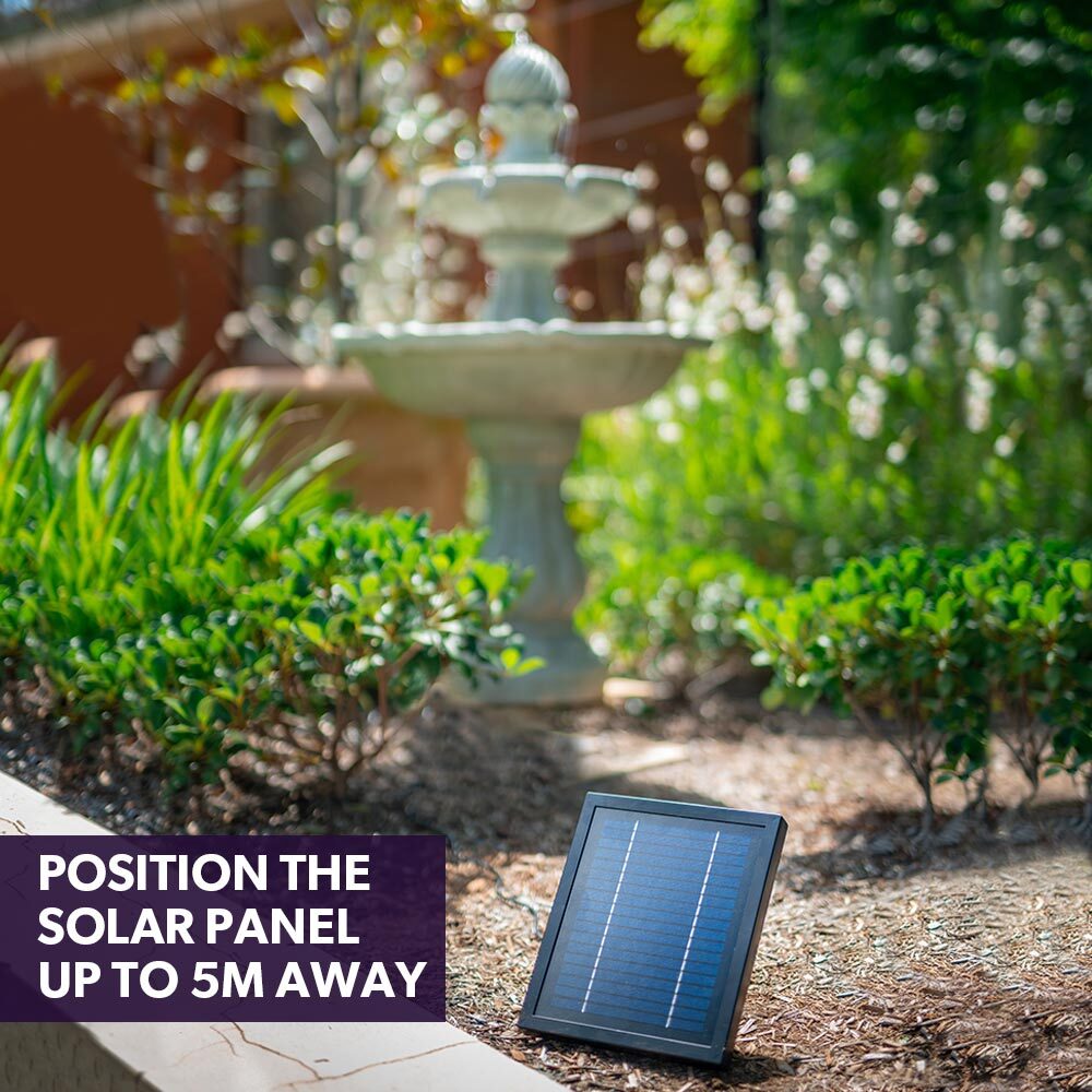 Water Fountain 3 Tier Solar Powered - Light Grey
