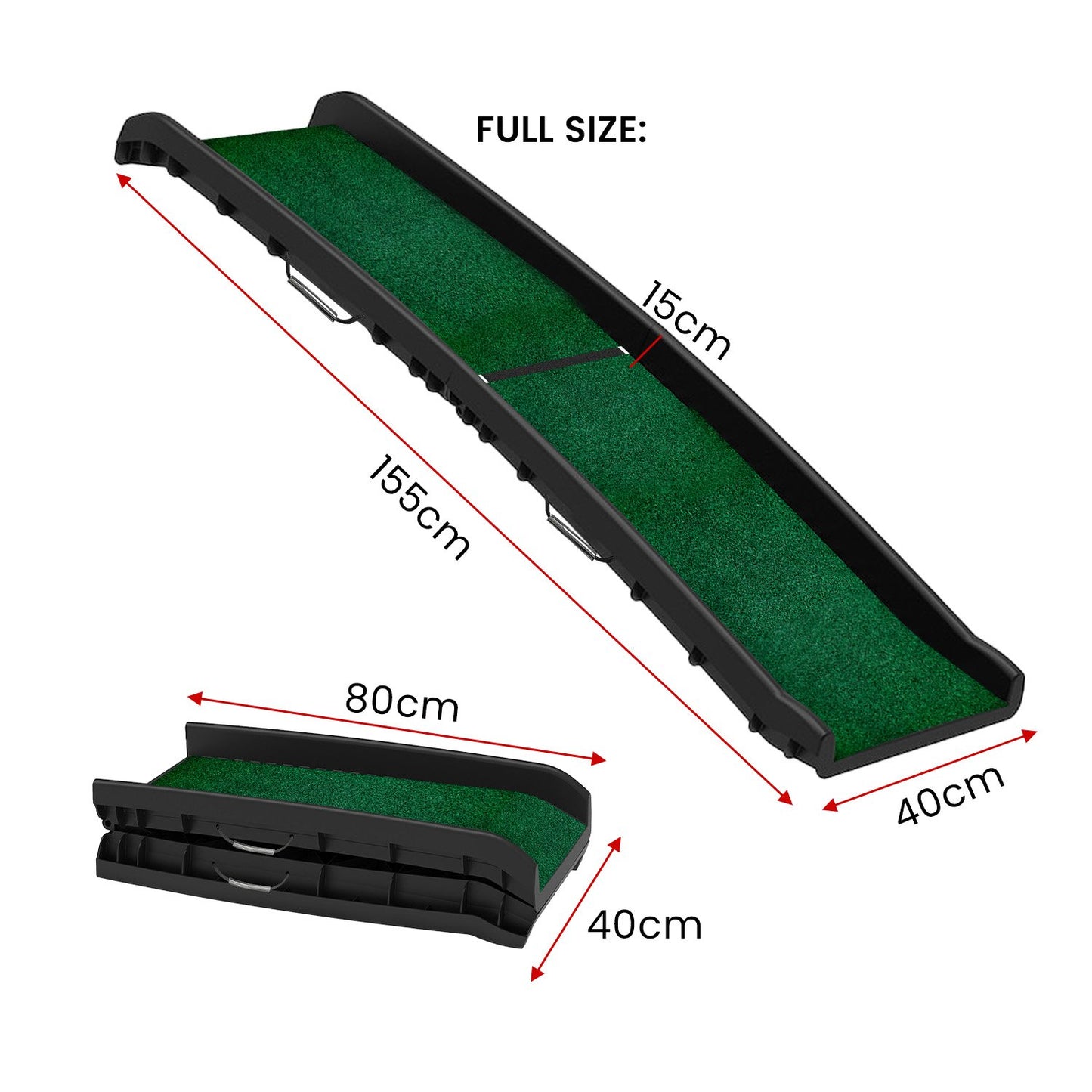 Dog Ramp Foldable Plastic with Synthetic Grass
