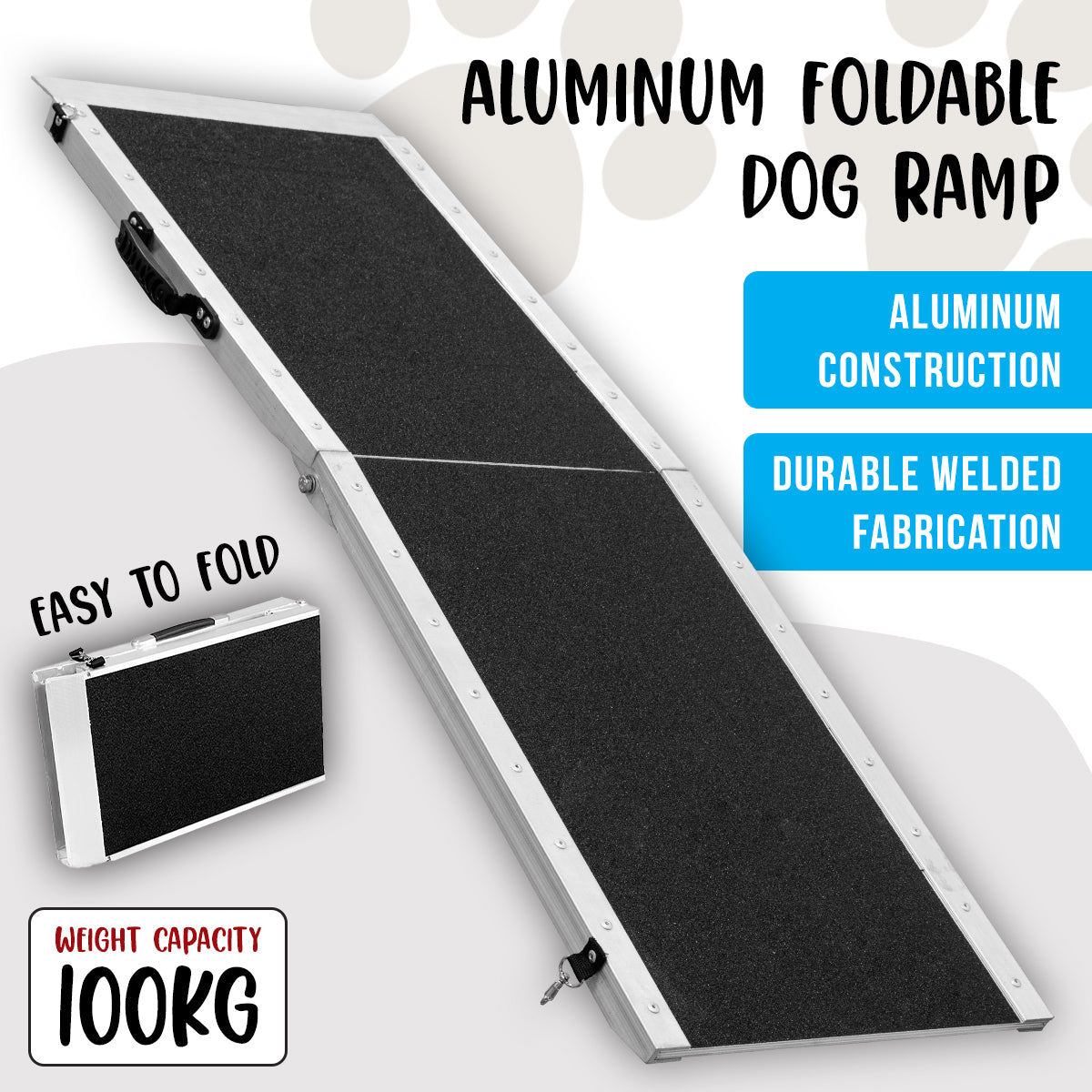 Dog Ramp Foldable Aluminium- 122 x 38 cm