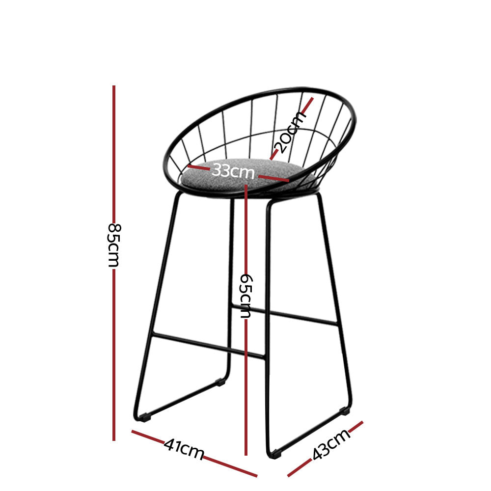 Bar Stools Set of 4 - Metallic