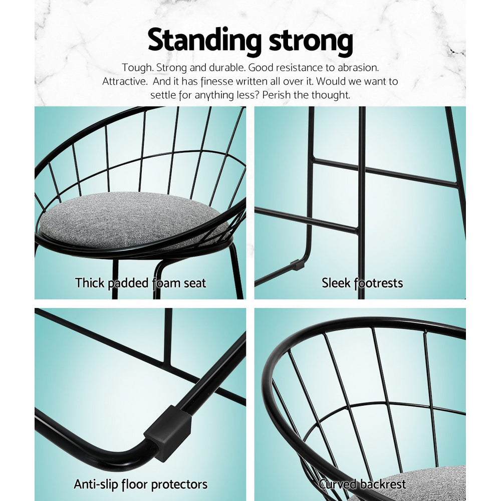 Bar Stools Set of 4 - Metallic