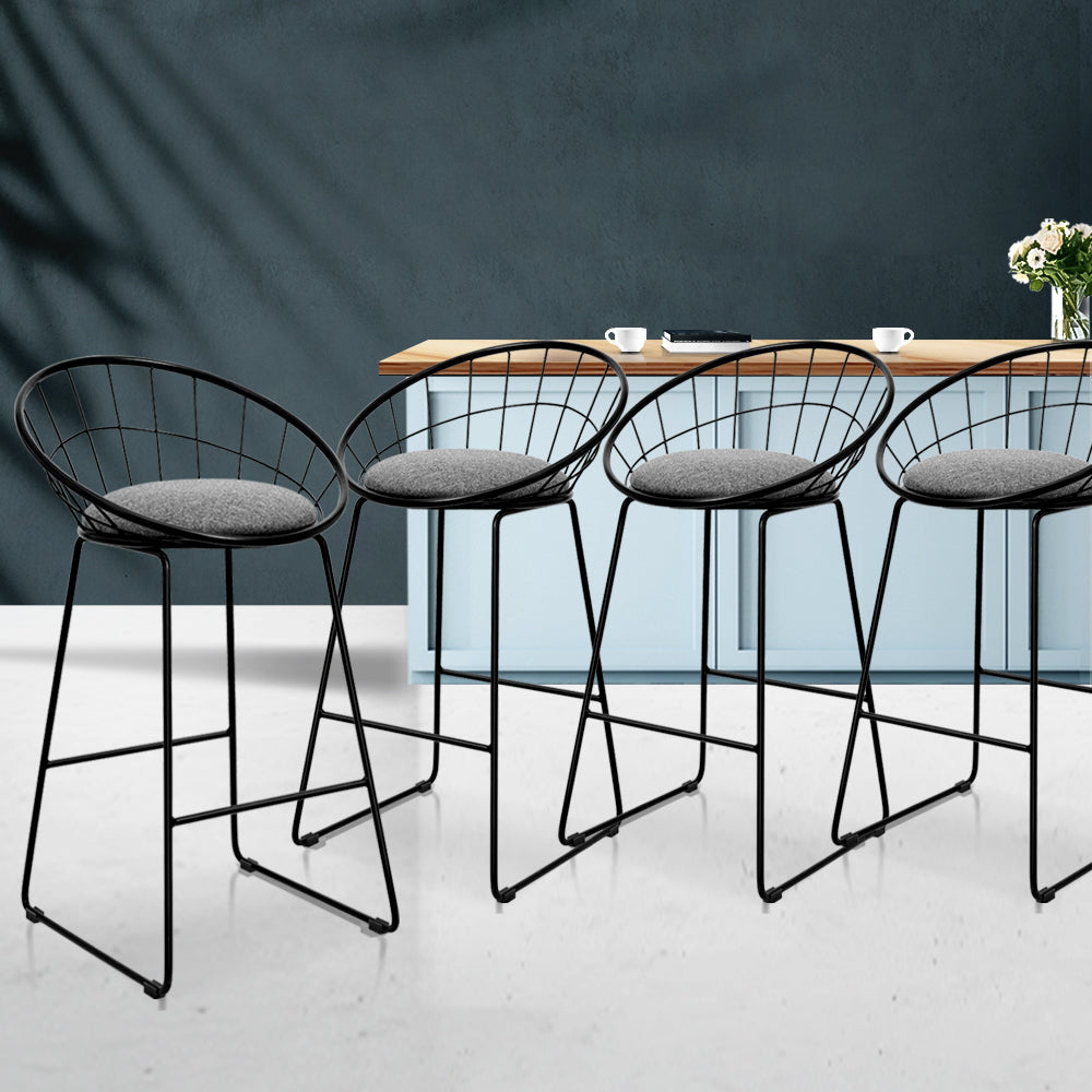 Bar Stools Set of 4 - Metallic
