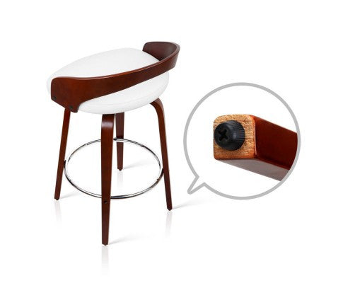 Set of 2 Cherry Wood Bar Stools