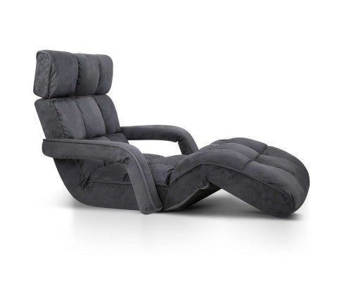 Lounger with Arms Adjustable – Charcoal