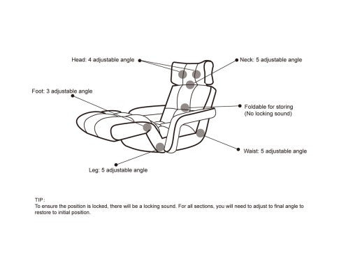 Lounger with Arms Adjustable – Charcoal