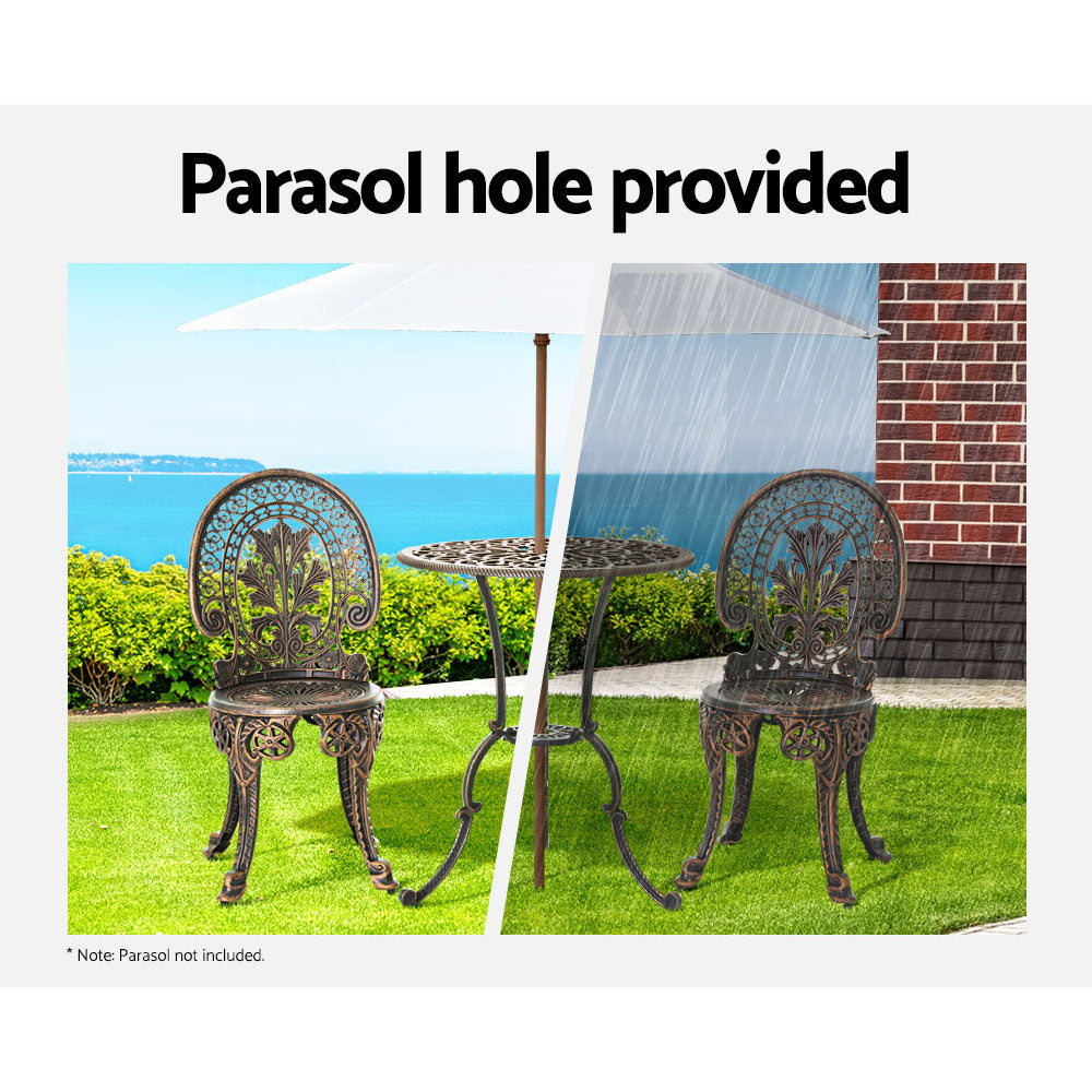 Outdoor Setting - 3PC Aluminium Bronze