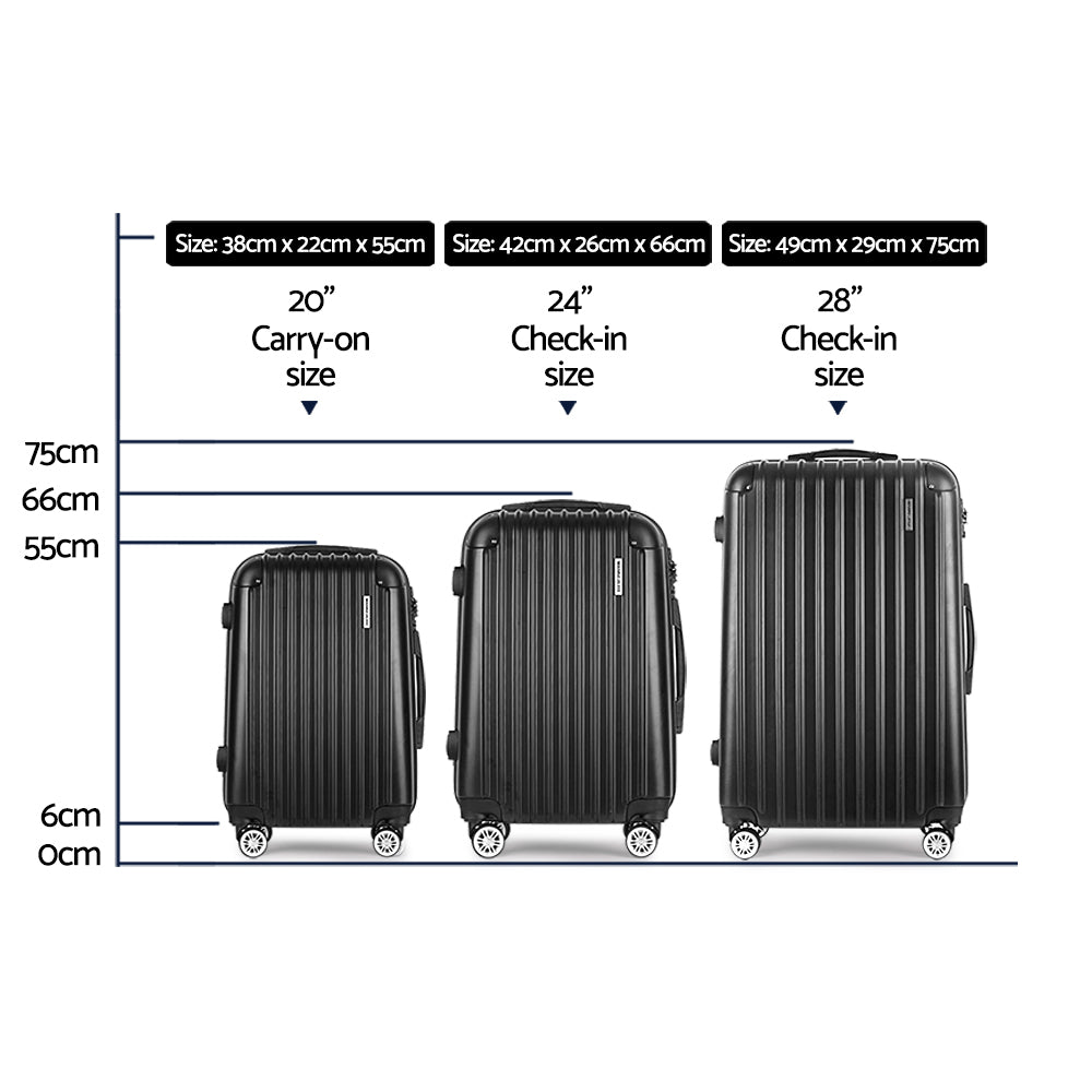 Luggage Set 3 Pc - Black