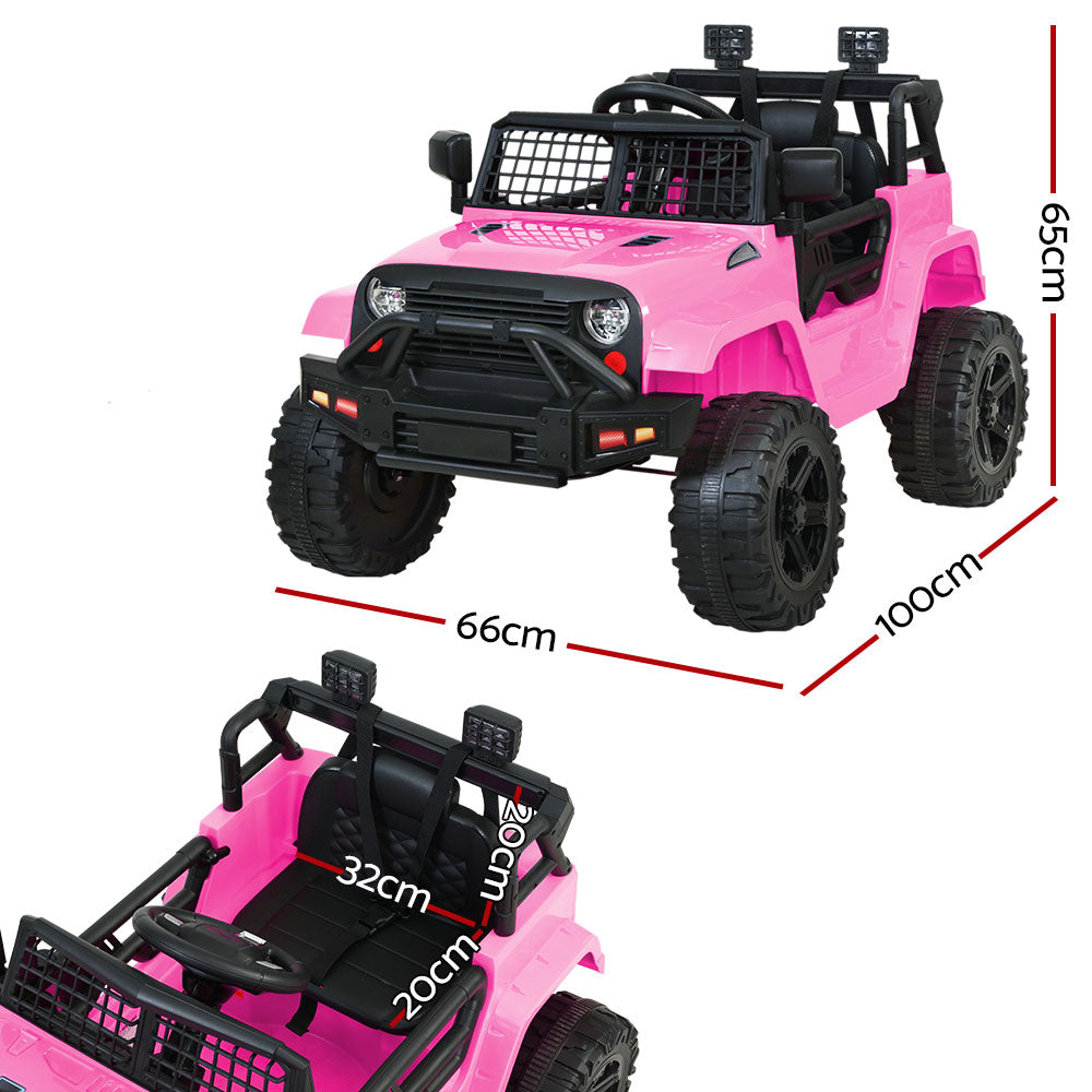 Kids Ride On Car Electric 12V Jeep Battery Remote Control - Pink