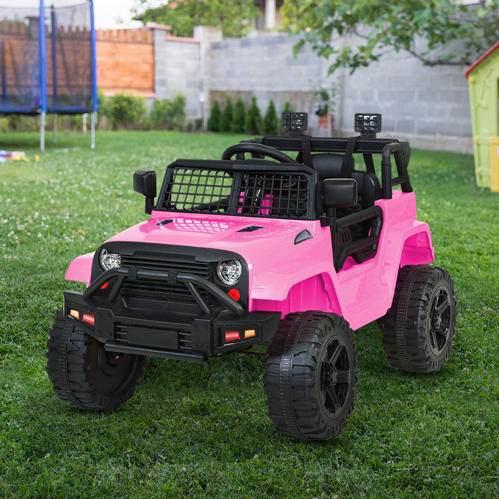 Kids Ride On Car Electric 12V Jeep Battery Remote Control - Pink