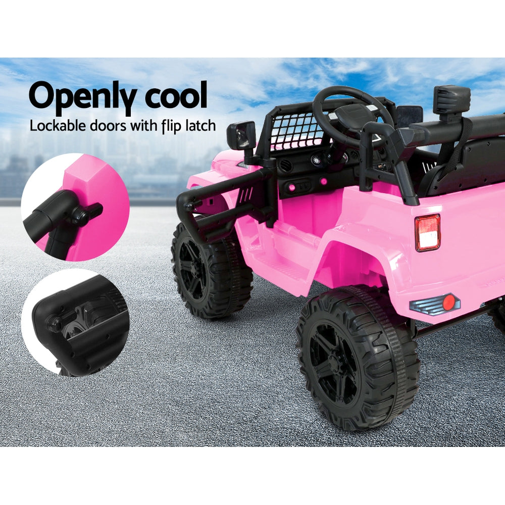 Kids Ride On Car Electric 12V Jeep Battery Remote Control - Pink