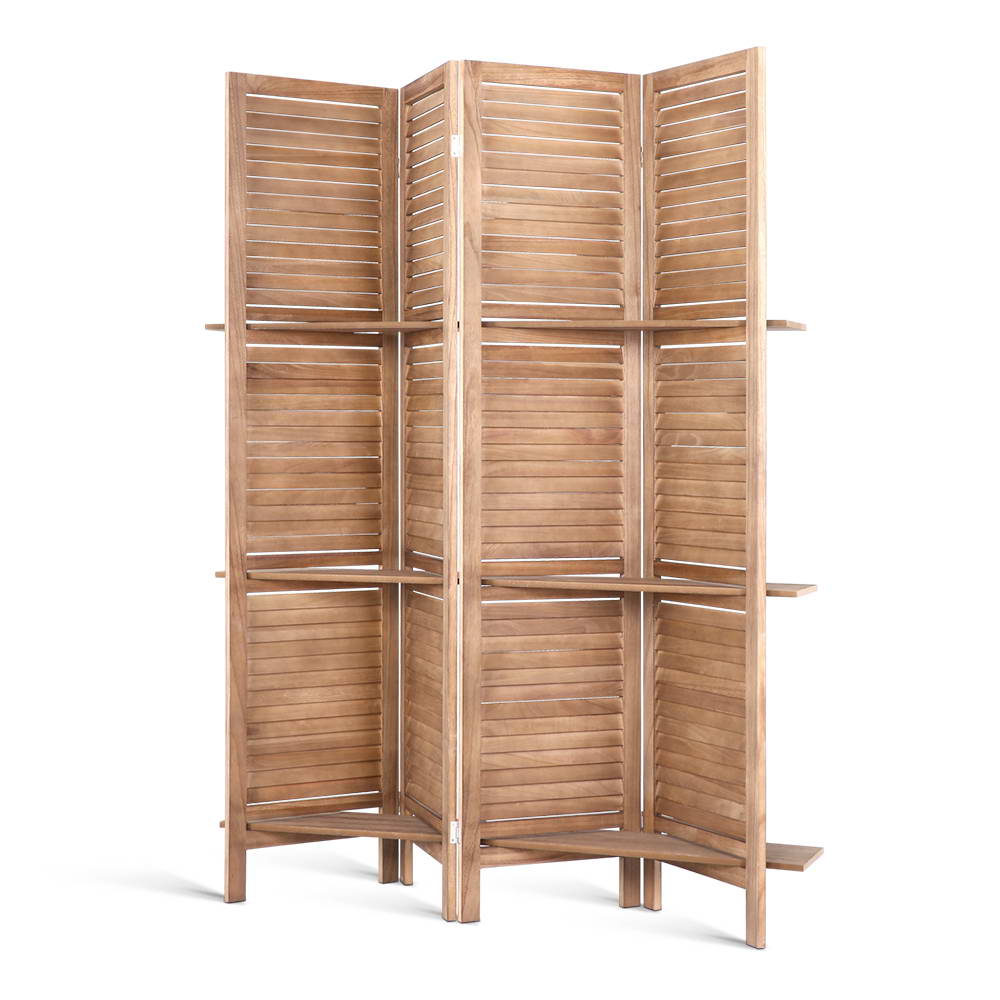 Room Divider 4 Panel - Brown