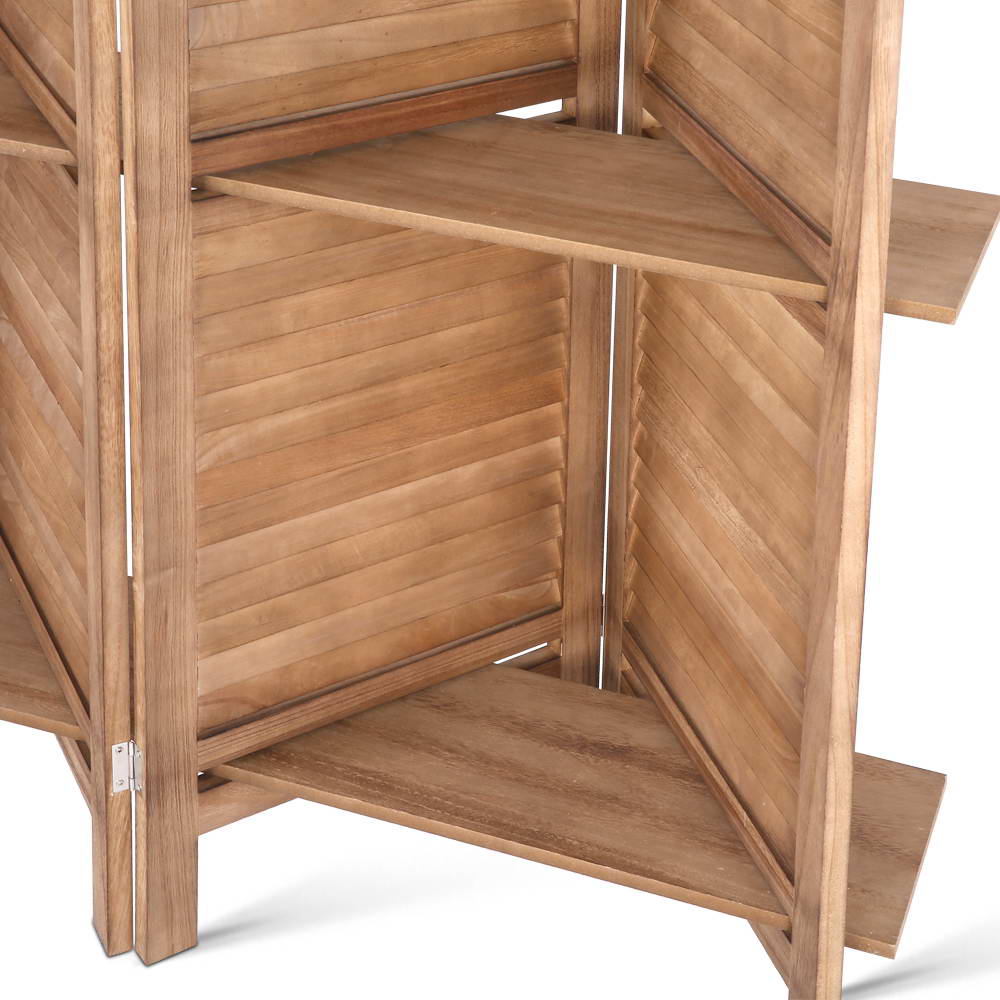 Room Divider 4 Panel - Brown