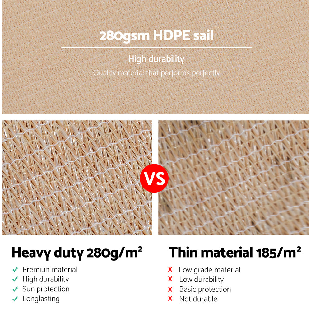 Shade Sail 4x6m - 280gsm Sand