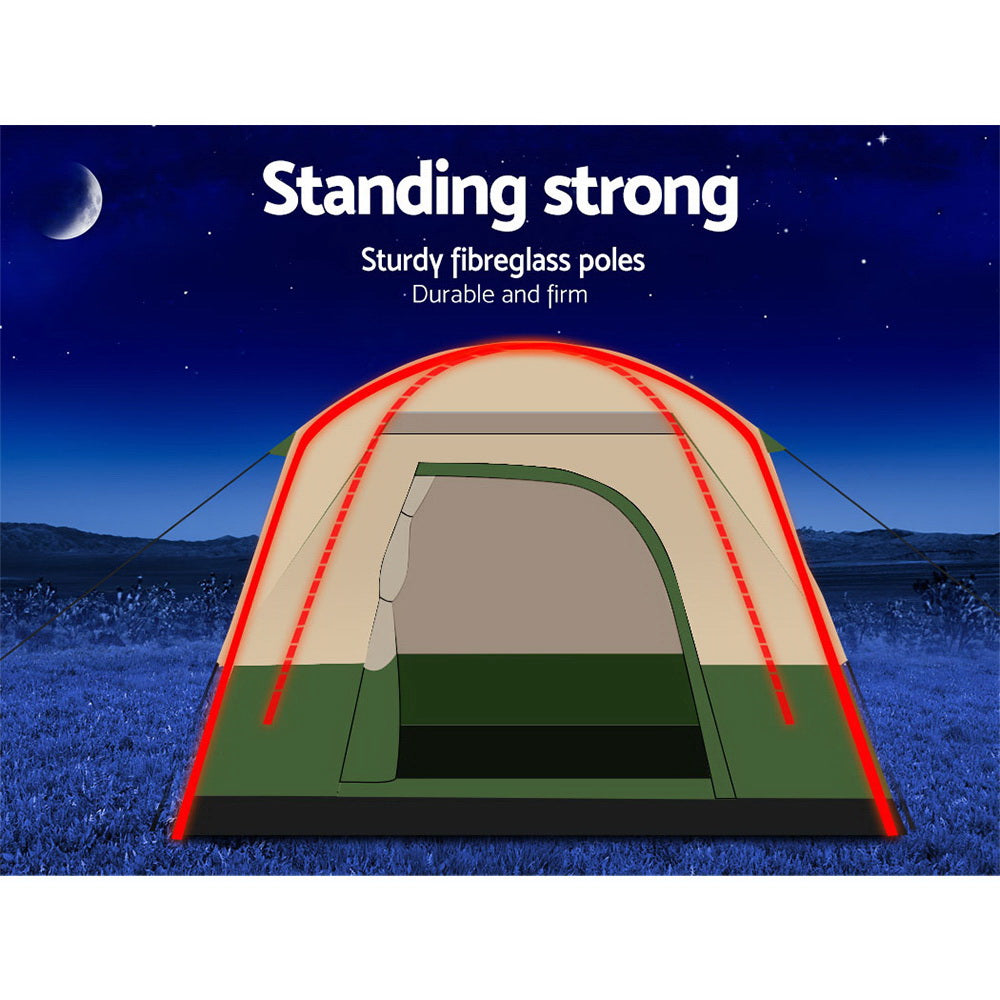 Camping Tent 4 Person Ripstop - Green