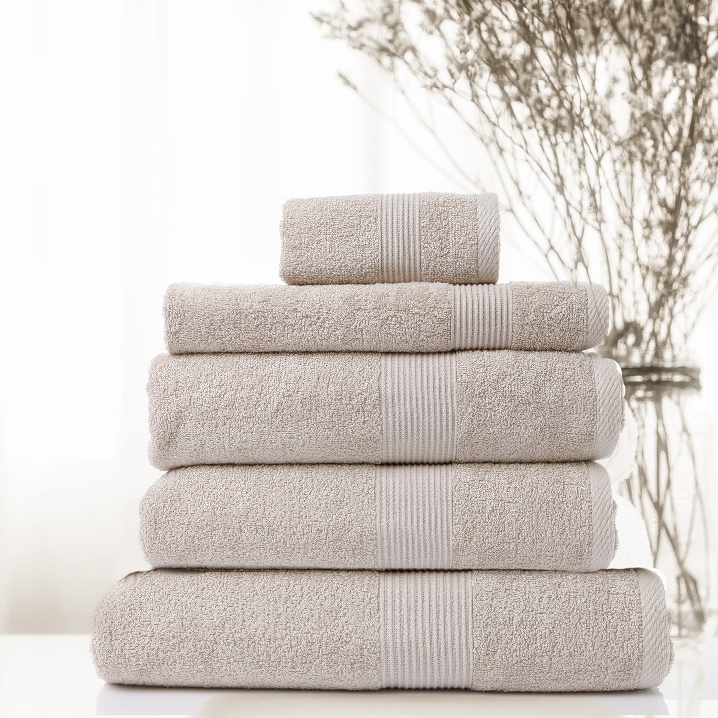 Towel Set 450GSM 5 Piece - Beige
