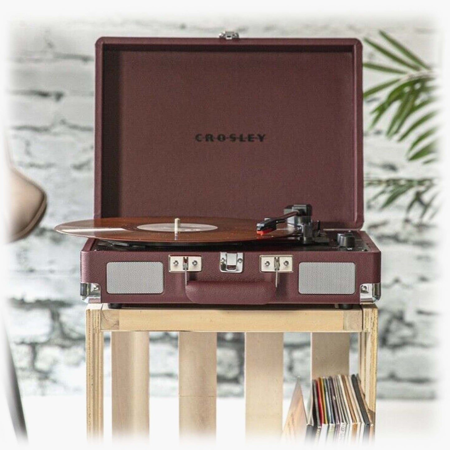 Turntable Bluetooth - 3 Speed Burgundy