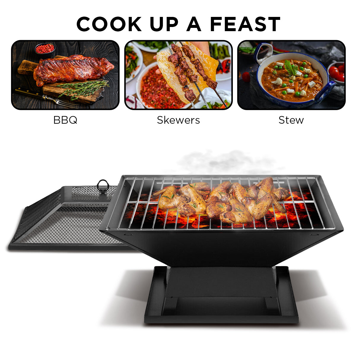 Fire Pit Portable Outdoor for BBQ, Camping