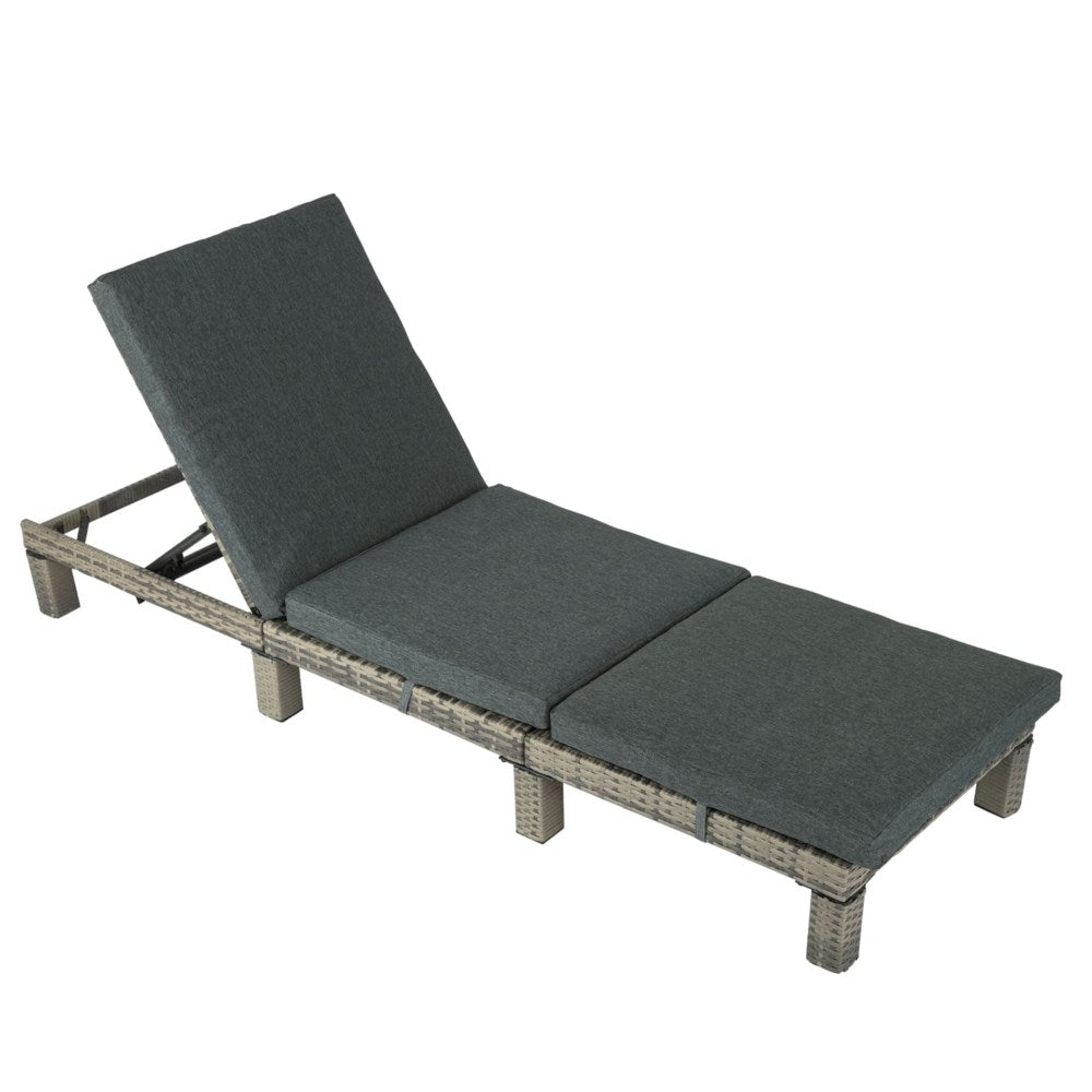 Rattan Sunbed with Adjustable Recline