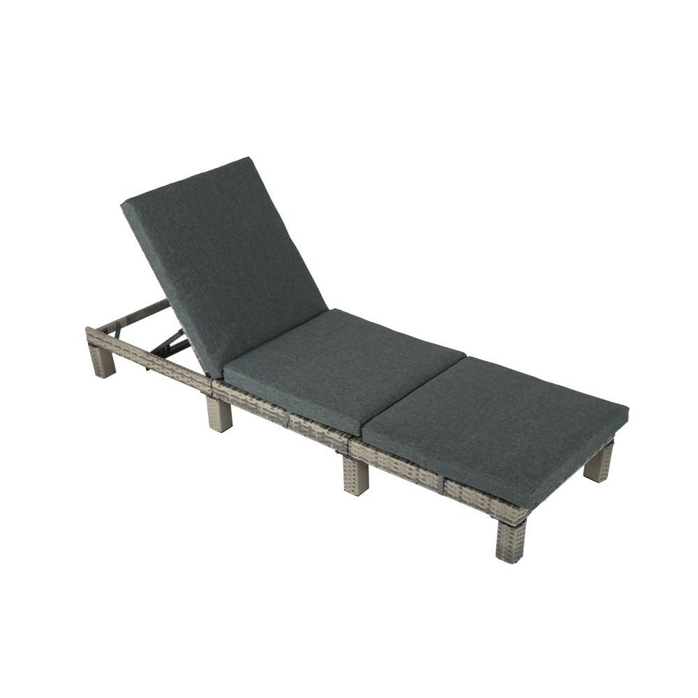 Rattan Sunbed with Adjustable Recline