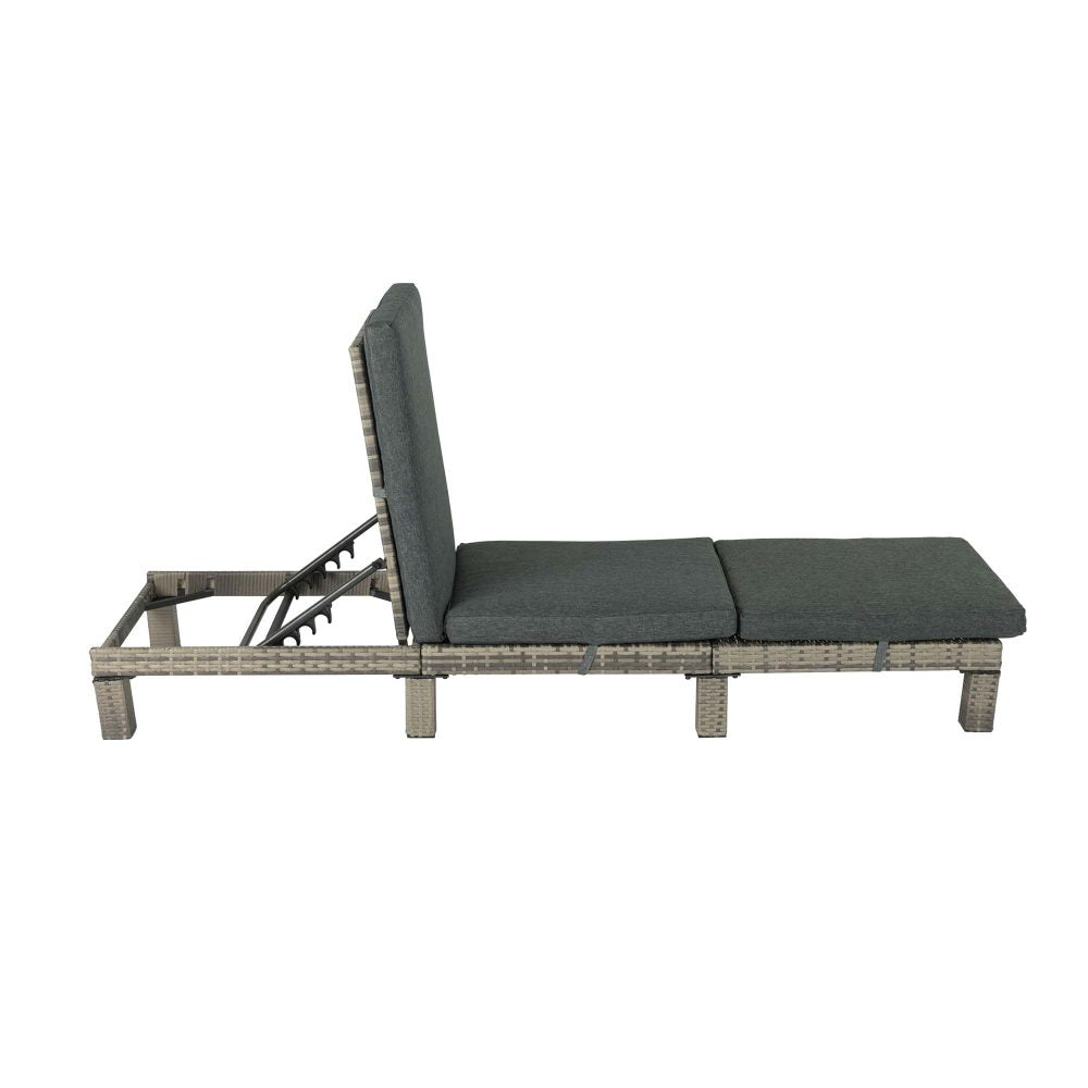 Rattan Sunbed with Adjustable Recline