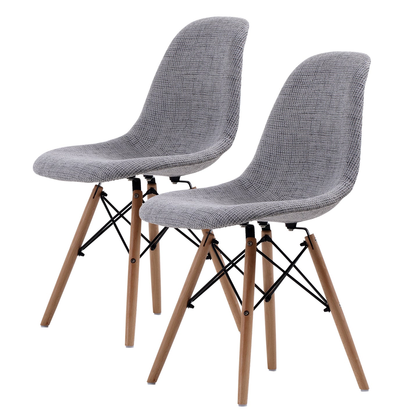 Dining Chairx 2 Grey Fabric